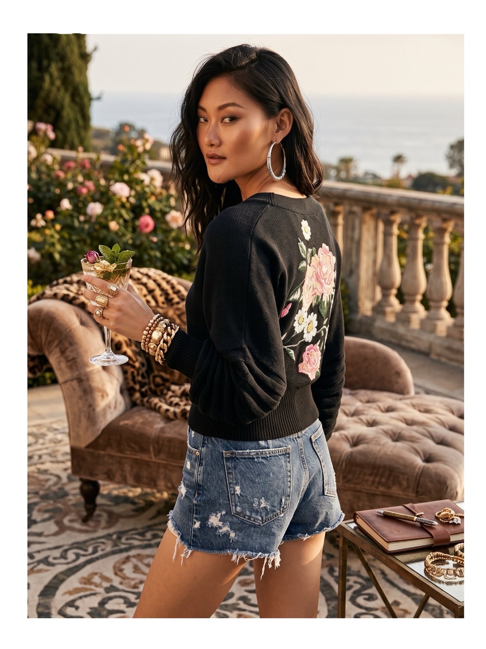 new Wildfox ❤︎ Secret Garden Floral Embroidered Knit Cardigan Sweater ❤︎ XS M ❤︎